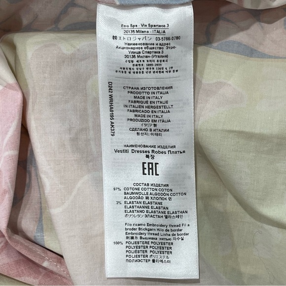 ETRO NWT Belted Printed Cotton-Blend Poplin Shirt Maxi Dress SZ 46IT/10US - Picture 16 of 16